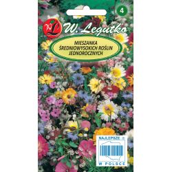 Směs středně vysokých jednoletých rostlin - Semena - W. Legutko