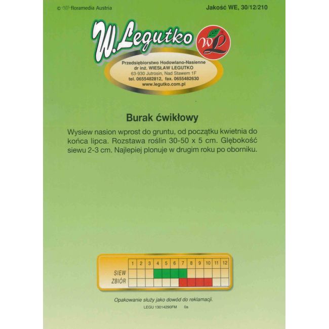 Červená řepa - válec - 100 g - Semena - W. Legutko