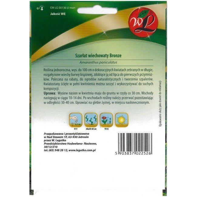 Amarant - paniculate - Bronz - Semena - W. Legutko