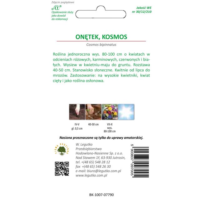 Onnętek, Kosmos - směs - Semena - W. Legutko