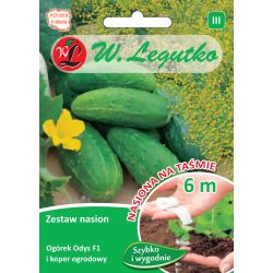 Set semen: Odys F1 polní okurka a zahradní kopr - 6m páska - Semena - W. Legutko
