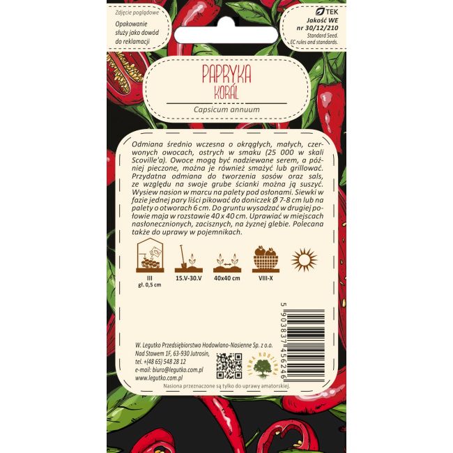Pálivá paprika - Coral - Semena - W. Legutko