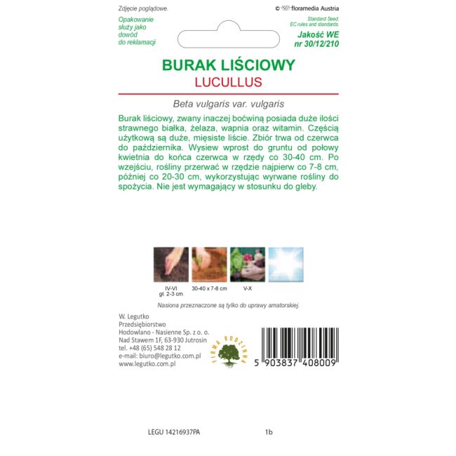 Řepa listová - Lucullus - Semena - W. Legutko