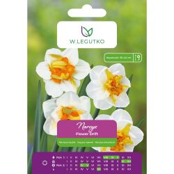 Narcis - Flower Drift - plný - bílý s oranžovým středem - 4 ks. - Cibule a oddenky - W. Legutko Narcis - Flower Drift - plný - bílý s oranžovým středem - 4 ks. - Cibule a oddenky - W. Legutko